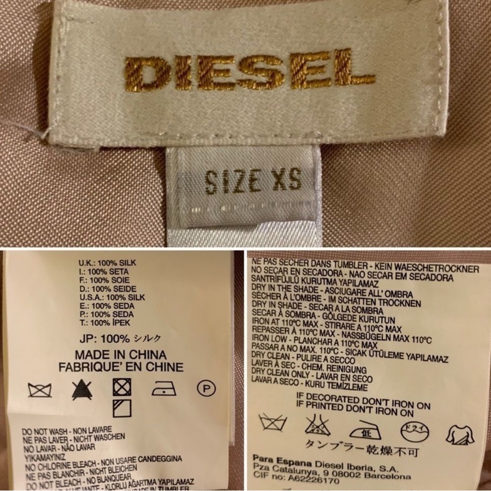 Diesel Silk Beige/Pink Dress - Picture 12 of 16